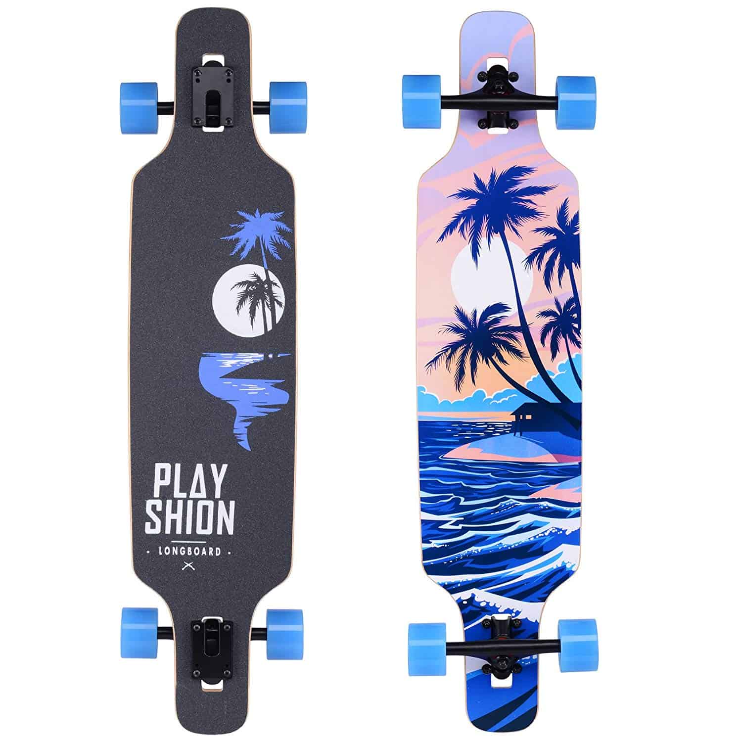 Playshion 39-inch Drop Freestyle Longboard